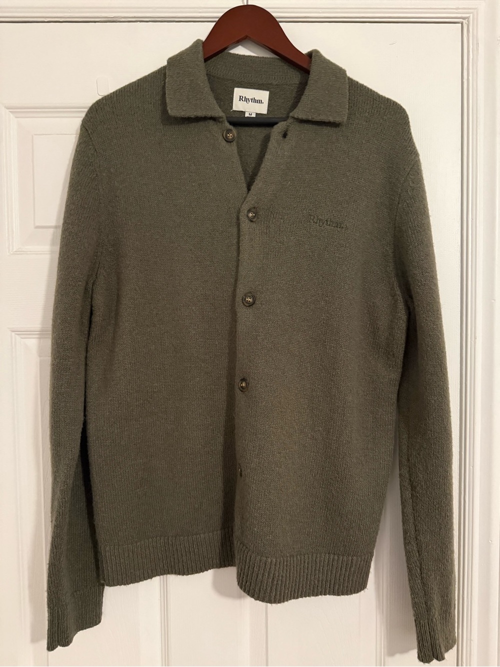 Mohair Button Up Knit Natural by Rhythm.